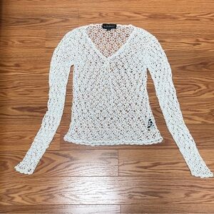 Vintage Le Chateau White Crochet Top, Medium, Y2K, 90s, Cottagecore, Festival